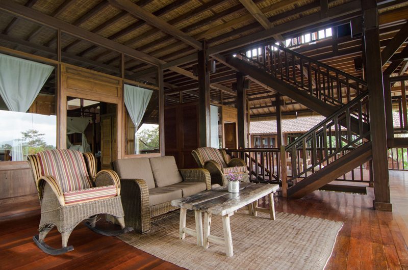 Atas Awan Villa Living Area with Up Stairs, Ubud | 7 Bedroom Villas Bali