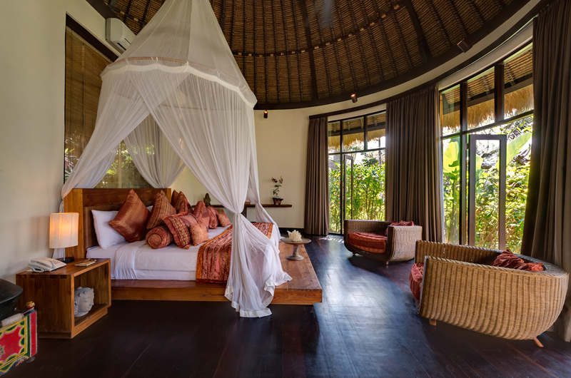 Taman Ahimsa Bedroom with Mosquito Net, Seseh | 7 Bedroom Villas Bali