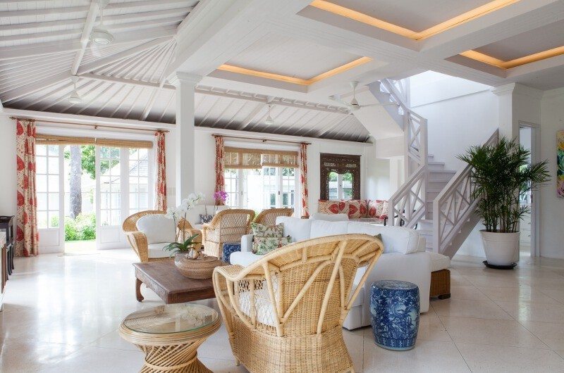 The Cotton House Living Area with Up Stairs, Seminyak | 7 Bedroom Villas Bali