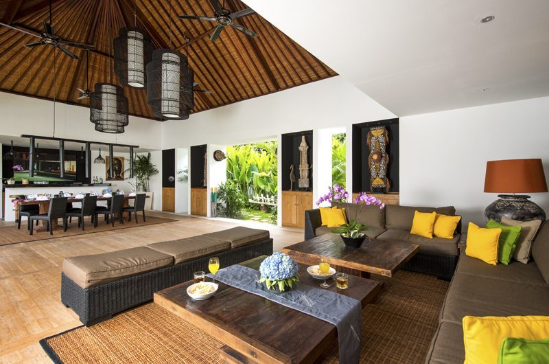 Villa Anam Living and Dining Area, Seminyak | 7 Bedroom Villas Bali