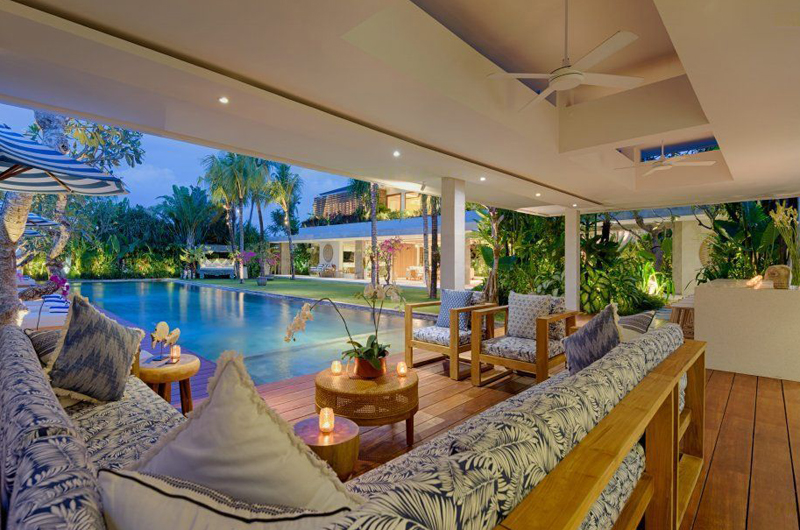 Villa Zambala Pool Side Seating Area, Canggu | 7 Bedroom Villas Bali